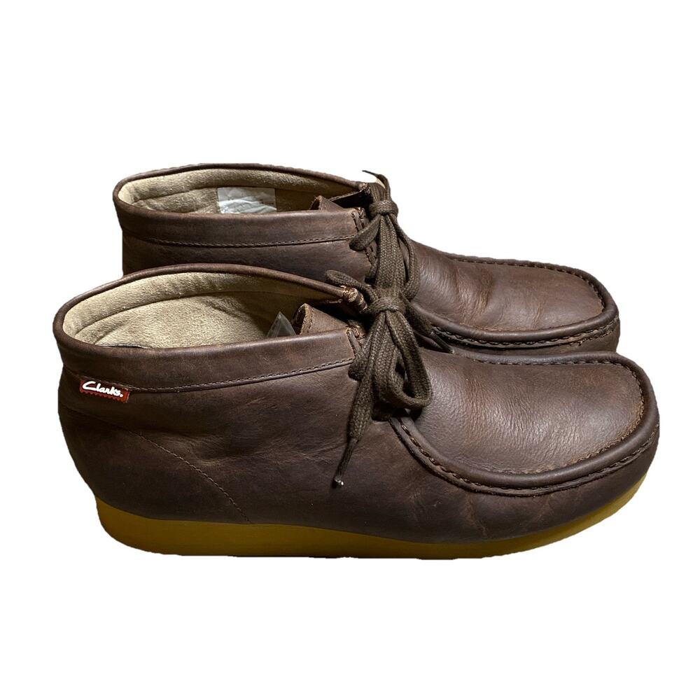 Clarks Stinson Hi Chukka Shoes Mens 11 Brown Leather